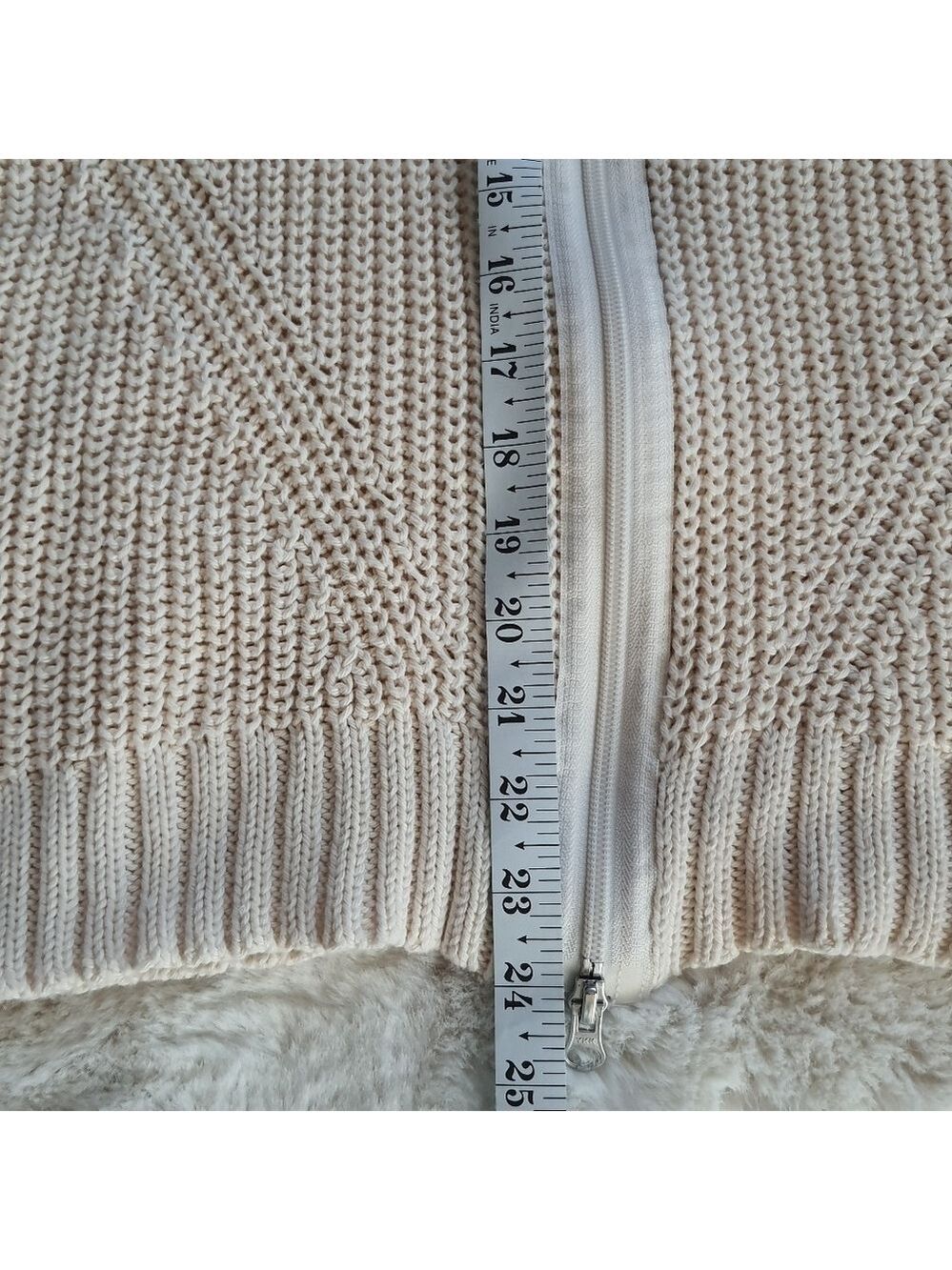 Pure Handknit Katherine Sweater Poncho Womens S/M Cream SS Oversized - Picture 13 of 14